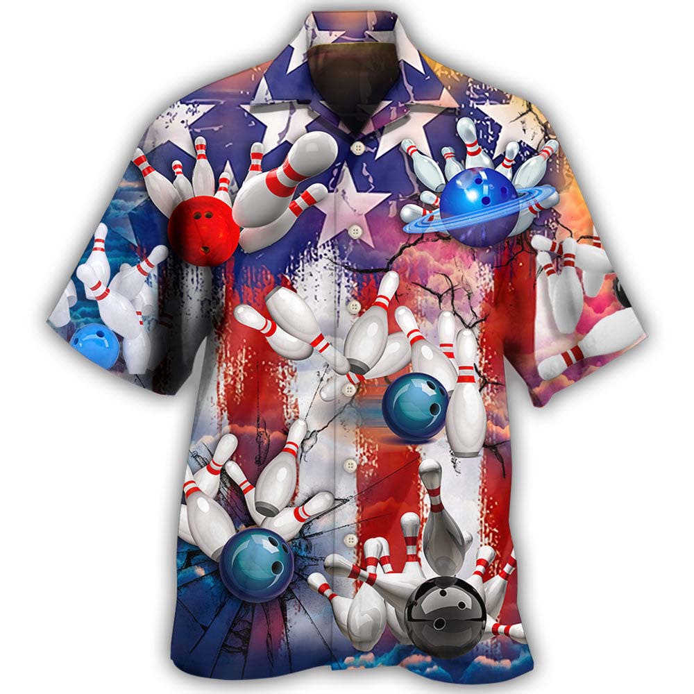 Bowling Independence Day Hawaiian Shirt, Beach Shorts Bowling Independence Day Hawaiian Shirt, Beach Shorts