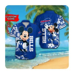 Buffalo Bills And Mickey Mouse Custom Name Hawaii Shirt Summer Button Up Shirt For Men Women Buffalo Bills And Mickey Mouse Custom Name Hawaii Shirt Summer Button Up Shirt For Men Women