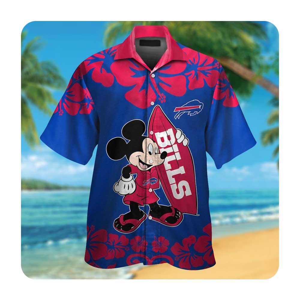 Buffalo Bills And Mickey Mouse Hawaii Shirt Summer Button Up Shirt For Men Women Buffalo Bills And Mickey Mouse Hawaii Shirt Summer Button Up Shirt For Men Women