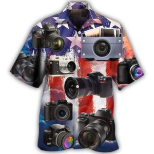 Camera Independence Day Hawaiian Shirt, Beach Shorts