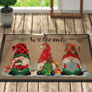 Christmas Santa Gnomes Snowflakes Outdoor Indoor Doormat