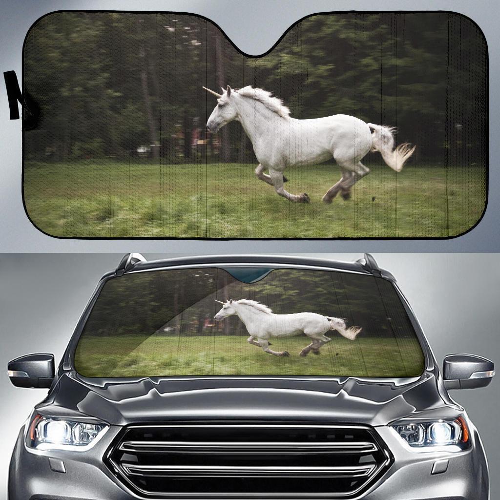 Nature White Unicorn Horse Car Auto Sunshade Nature White Unicorn Horse Car Auto Sunshade