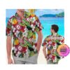 Alabama Crimson Tide Parrot Floral Tropical Aloha Hawaiian Shirt, Beach Shorts Custom Name For Men Women