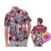 Alabama Crimson Tide America Flag Tropical Floral Aloha Hawaiian Shirt, Beach Shorts Custom Name For Men Women