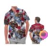 Auburn Tigers America Flag Tropical Floral Aloha Hawaiian Shirt, Beach Shorts Custom Name For Men Women