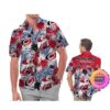 Carolina Panthers America Flag Tropical Floral  Aloha Hawaiian Shirt, Beach Shorts Custom Name For Men Women