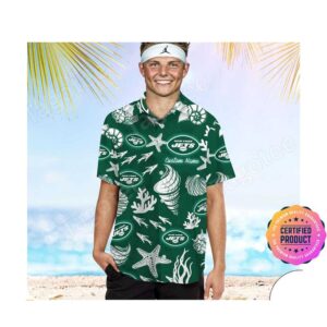 New York Jets Aloha Hawaiian Shirt, Beach Shorts Custom Name For Men Women