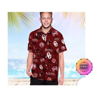 Oklahoma Sooners America Flag Tropical Floral Aloha Hawaiian Shirt, Beach Shorts Custom Name For Men Women