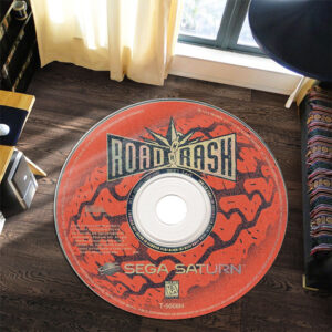 Road Rash Sega Saturn Disc Round Rug Carpet