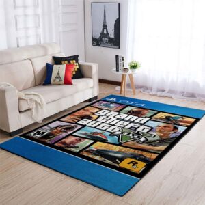 Grand Theft Auto V Five PS4 Rug Carpet