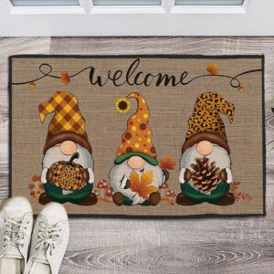 Thanksgiving Gnome Sunflower Pumpkin Maple Leaf Doormat