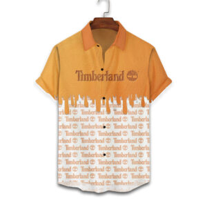 Timberland Luxury Brand White Orange Hawaiian Shirt Shorts and Flip Flops Combo