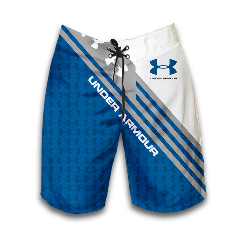 Under Armour White Blue Combo Hawaiian Shirt Shorts and Flip Flops