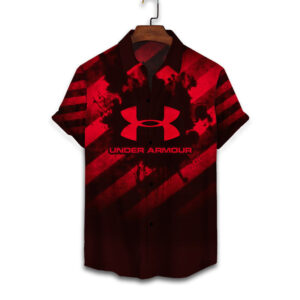 Under Armour Red Hawaiian Shirt Shorts and Flip Flops Combo