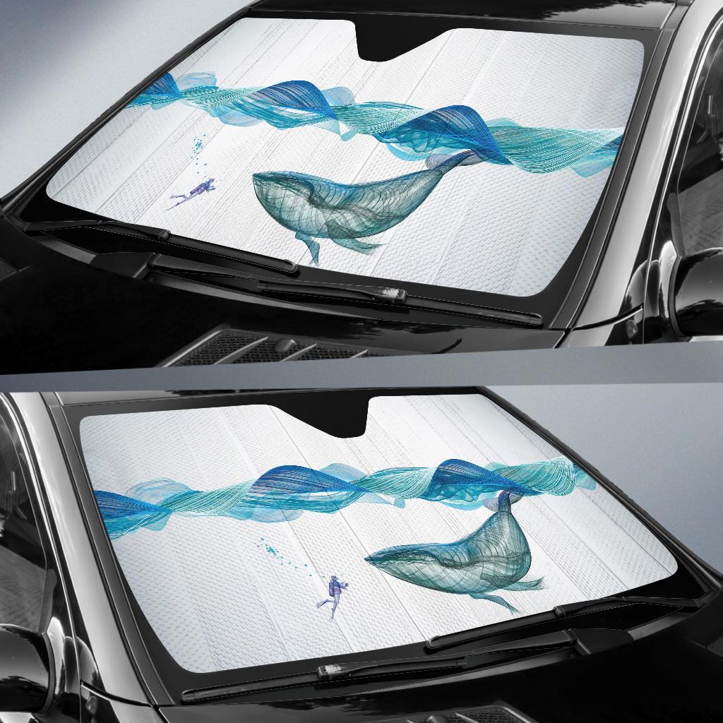 Underwater Whale Waves Horse Car Auto Sunshade Underwater Whale Waves Horse Car Auto Sunshade