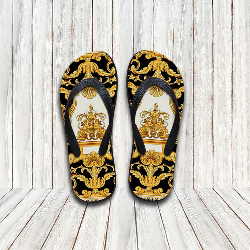 Versace Golden Luxury Brand Hawaiian Shirt Shorts and Flip Flops Combo Versace Golden Luxury Brand Hawaiian Shirt Shorts and Flip Flops Combo