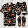 Versace Golden Luxury Brand Hawaiian Shirt Shorts and Flip Flops Combo Versace Golden Luxury Brand Hawaiian Shirt Shorts and Flip Flops Combo