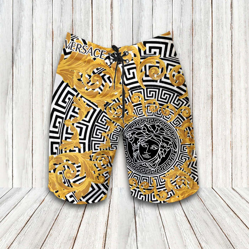 Versace Baroque Vintage Hawaiian Shirt Shorts and Flip Flops Combo Versace Baroque Vintage Hawaiian Shirt Shorts and Flip Flops Combo