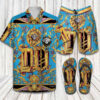Versace Barocco Mosaic Print Luxury Brand Hawaiian Shirt Shorts and Flip Flops Combo
