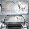White Arctic Fox Car Auto Sunshade
