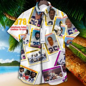 Dallas Cowboys 1978 Retrocards Set Vintage Aloha Hawaiian Shirt