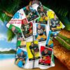 Green Bay Packers 1962 Retrocards Set Vintage Aloha Hawaiian Shirt