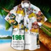 Green Bay Packers 1961 Retrocards Set Vintage Aloha Hawaiian Shirt