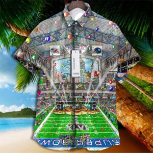 New York Giants Super Bowl Xlvi Retrocards Set Vintage Aloha Hawaiian Shirt