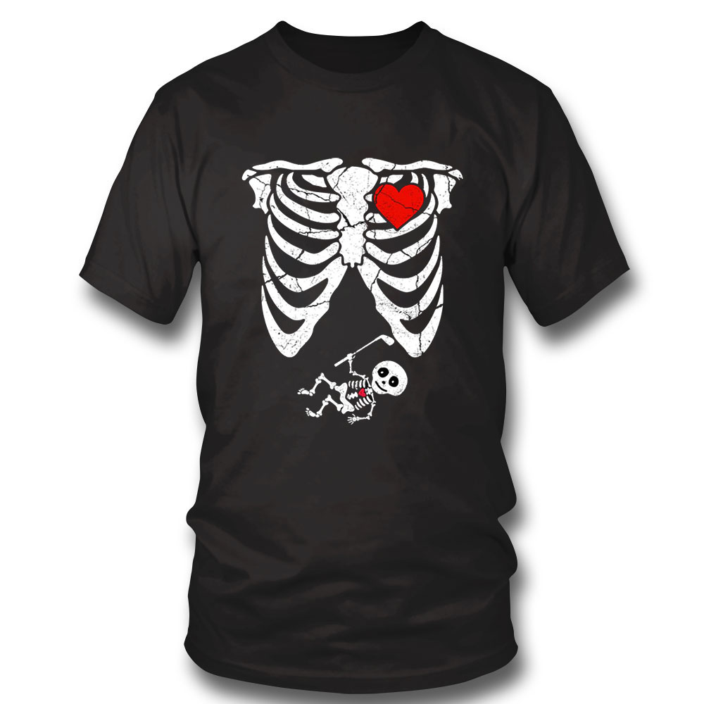 Halloween Pregnancy Shirt Pregnancy Announcement Skeleton Baby Golf