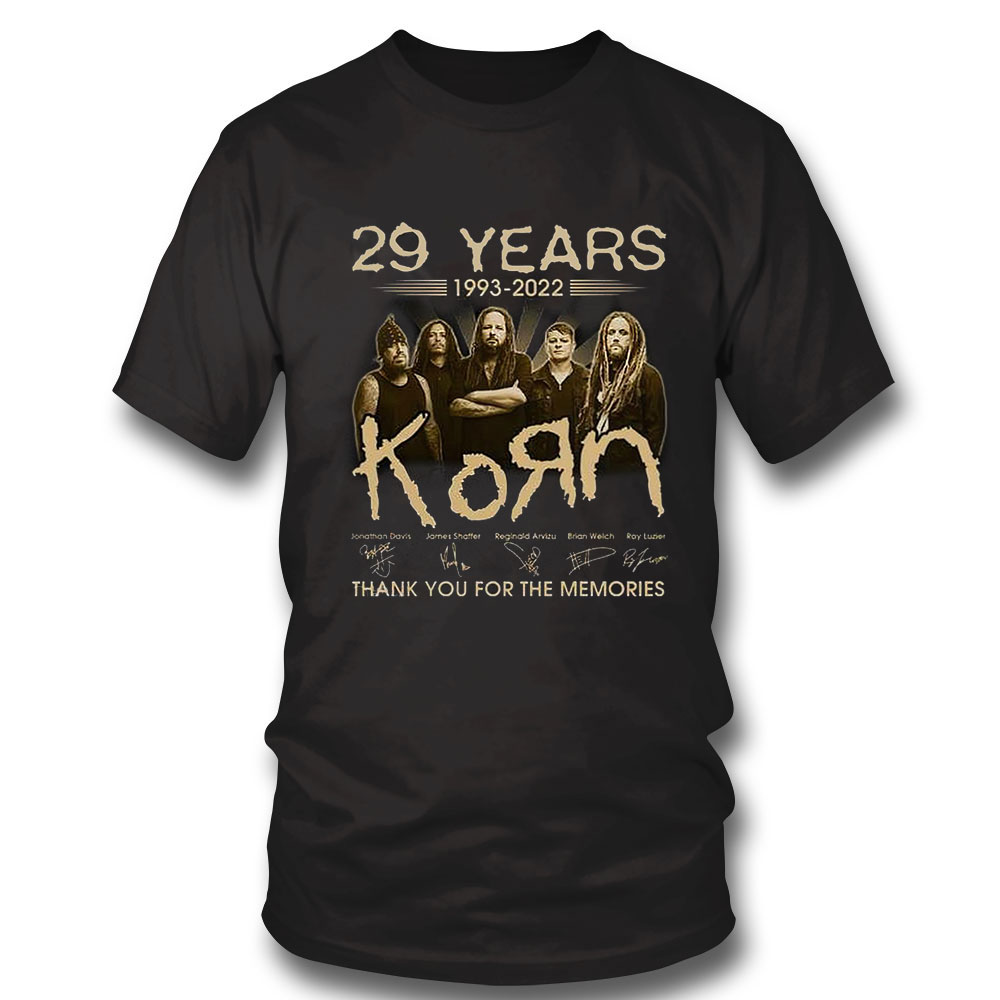 Korn Shirt 29 Years Signatures Unisex Classic Shirt Hoodie, Long Sleeve, Tank Top