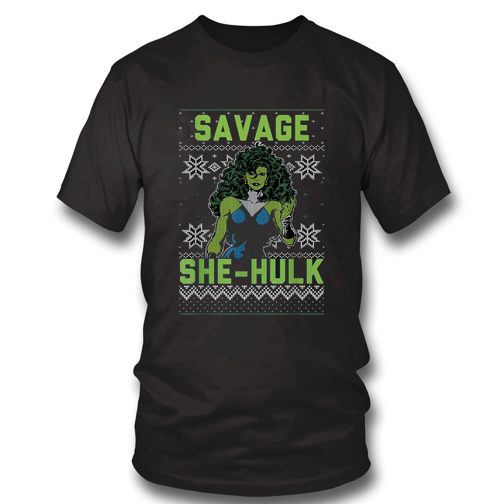 She Hulk Shirt Marvel She Hulk Savage Ugly Christmas Sweatshirt Sweatshirt, Tank Top, Ladies Tee