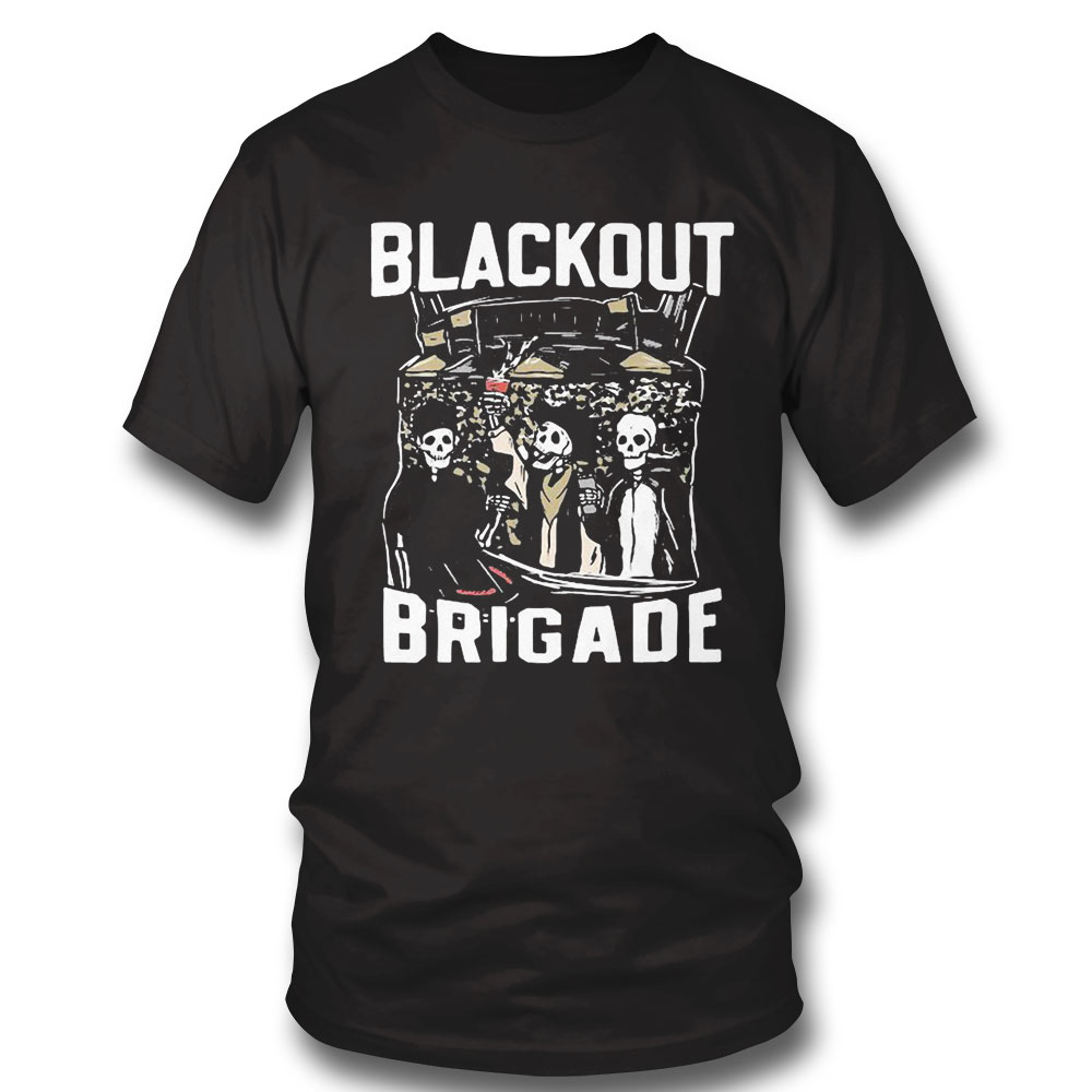 Skeleton Blackout Brigade Pu Shirt Long Sleeve, Ladies Tee