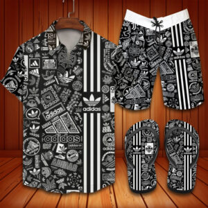 Adidas fondos de pantalla 2022 Hawaiian Shirt Beach Shorts and Flip Flops Combo