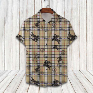 Burberry England 2022 Hawaiian Shirt Beach Shorts and Flip Flops Combo