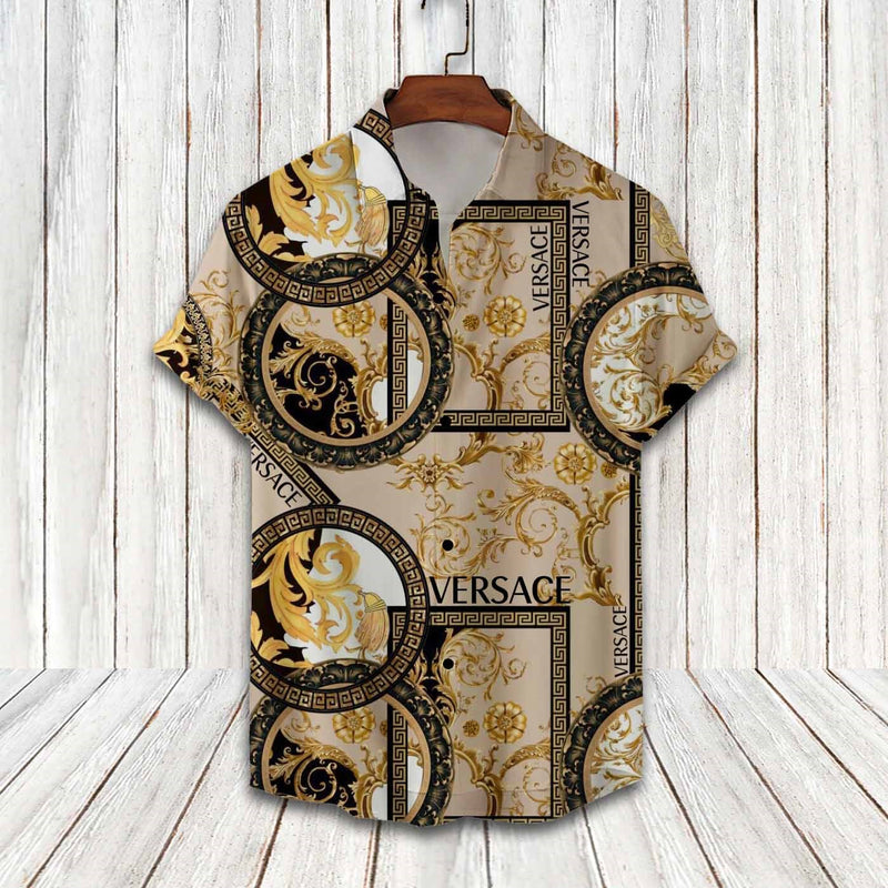 Versace Brand Luxury 2022 Hawaiian Shirt Beach Shorts and Flip Flops Combo Versace Brand Luxury 2022 Hawaiian Shirt Beach Shorts and Flip Flops Combo