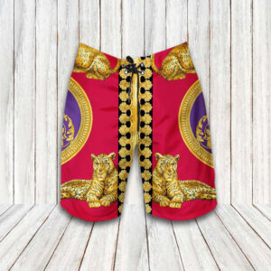 Versace tiger Luna new year 2022 Hawaiian Shirt Beach Shorts and Flip Flops Combo