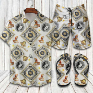 Versace chinese pattern 2022 Hawaiian Shirt Beach Shorts and Flip Flops Combo