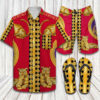 Versace tiger Luna new year 2022 Hawaiian Shirt Beach Shorts and Flip Flops Combo