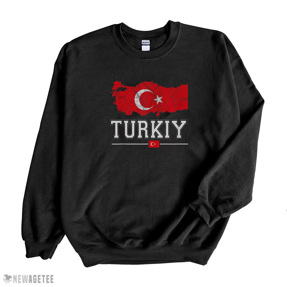 Flag Souvenir And Turkish Map Distressed Turkiye T Shirt Hoodie, Long Sleeve, Tank Top
