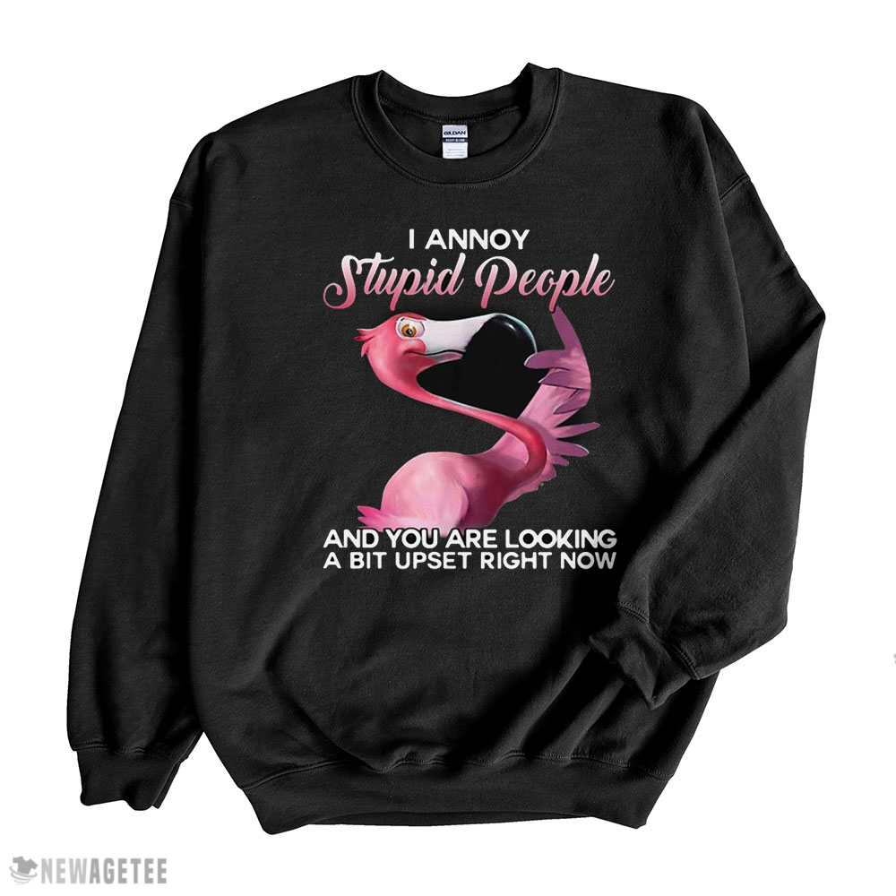 Flamingo I Annoy Stupid People And You Are Looking A Bit Upset Right Now Shirt Longsleeve, Ladies Tee