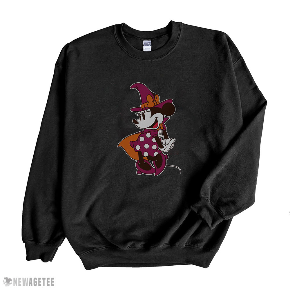 Funny Halloween Shirt Disney Minnie Mouse In Witch Costume Halloween Long Sleeve, Ladies Tee