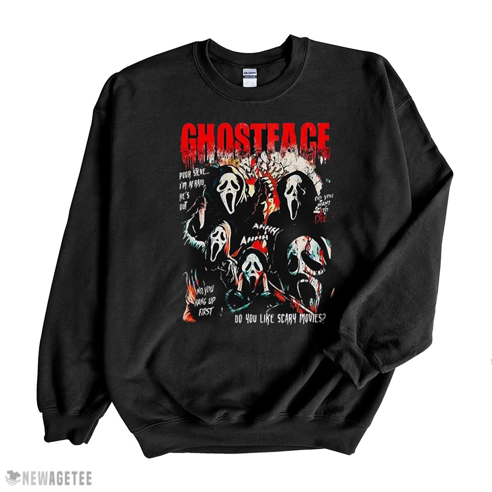 Ghostface Do You Like Scary Movies Halloween Shirt Sweatshirt, Tank Top, Ladies Tee