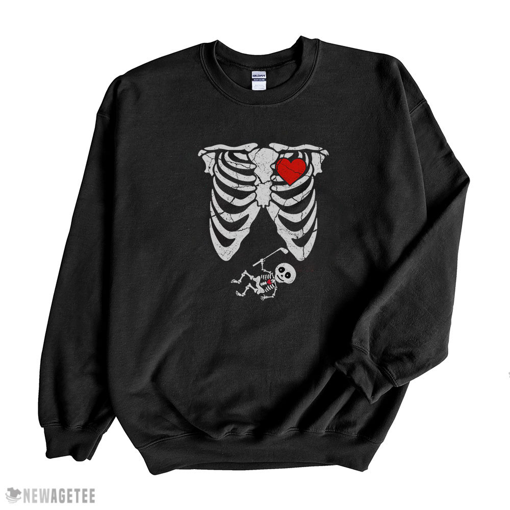 Halloween Pregnancy Shirt Pregnancy Announcement Skeleton Baby Golf