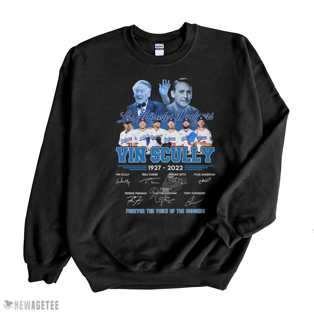 Los Angeles Dodgers Vin Scully 1927 2022 Forever The Voice Of The Dodgers Signatures Shirt Sweatshirt, Tank Top, Ladies Tee
