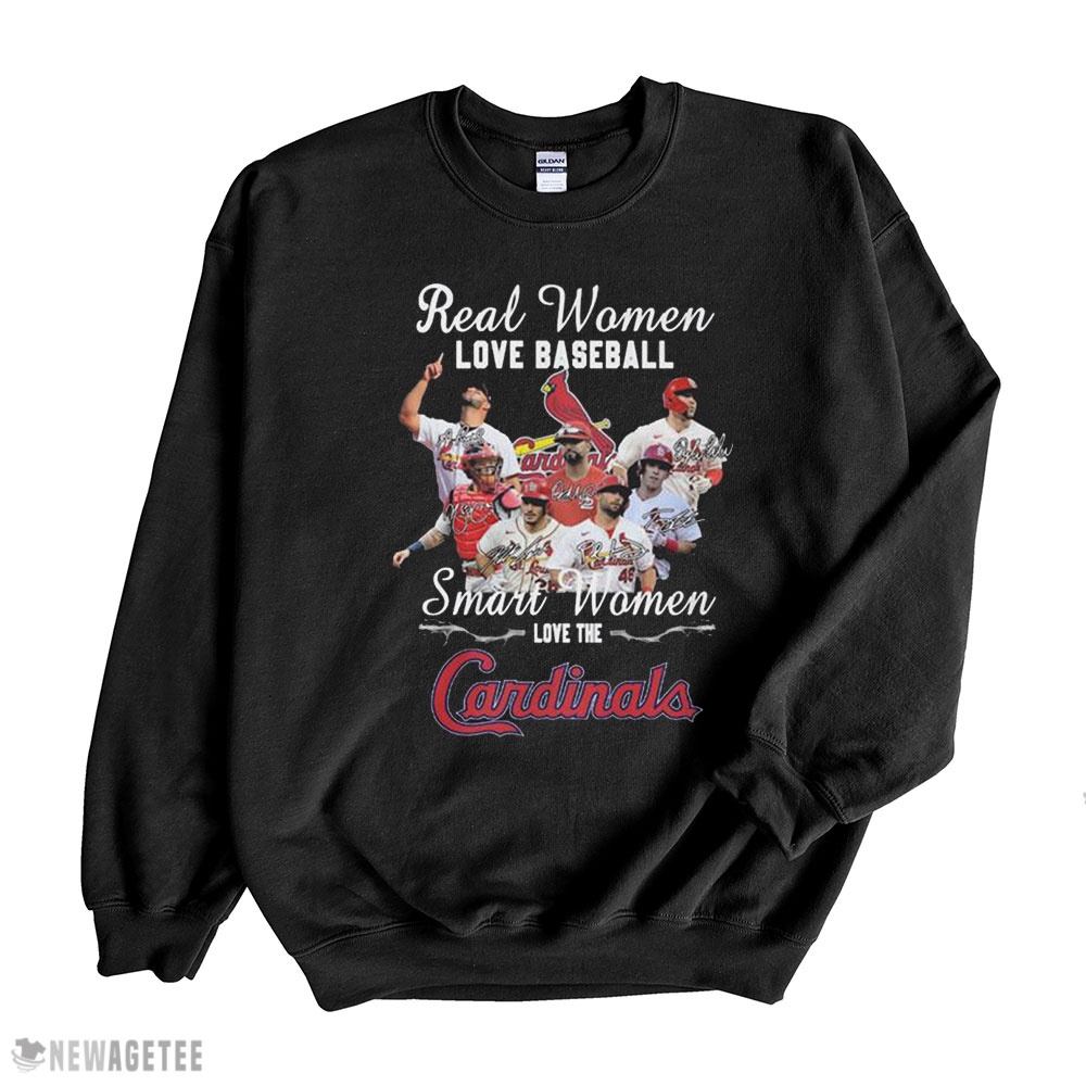 Real Women Love Baseball Smart Women Love The St Louis Cardinals Signatures Shirt Ladies Tee, Sweatshirt, Hoodie, Longsleeve, Tank Top
