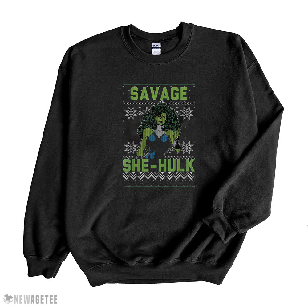 She Hulk Shirt Marvel She Hulk Savage Ugly Christmas Sweatshirt Sweatshirt, Tank Top, Ladies Tee