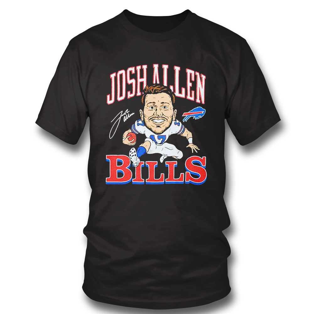 Buffalo Bills Cartoon Signature Josh Allen T-shirt Hoodie, Long Sleeve, Tank Top