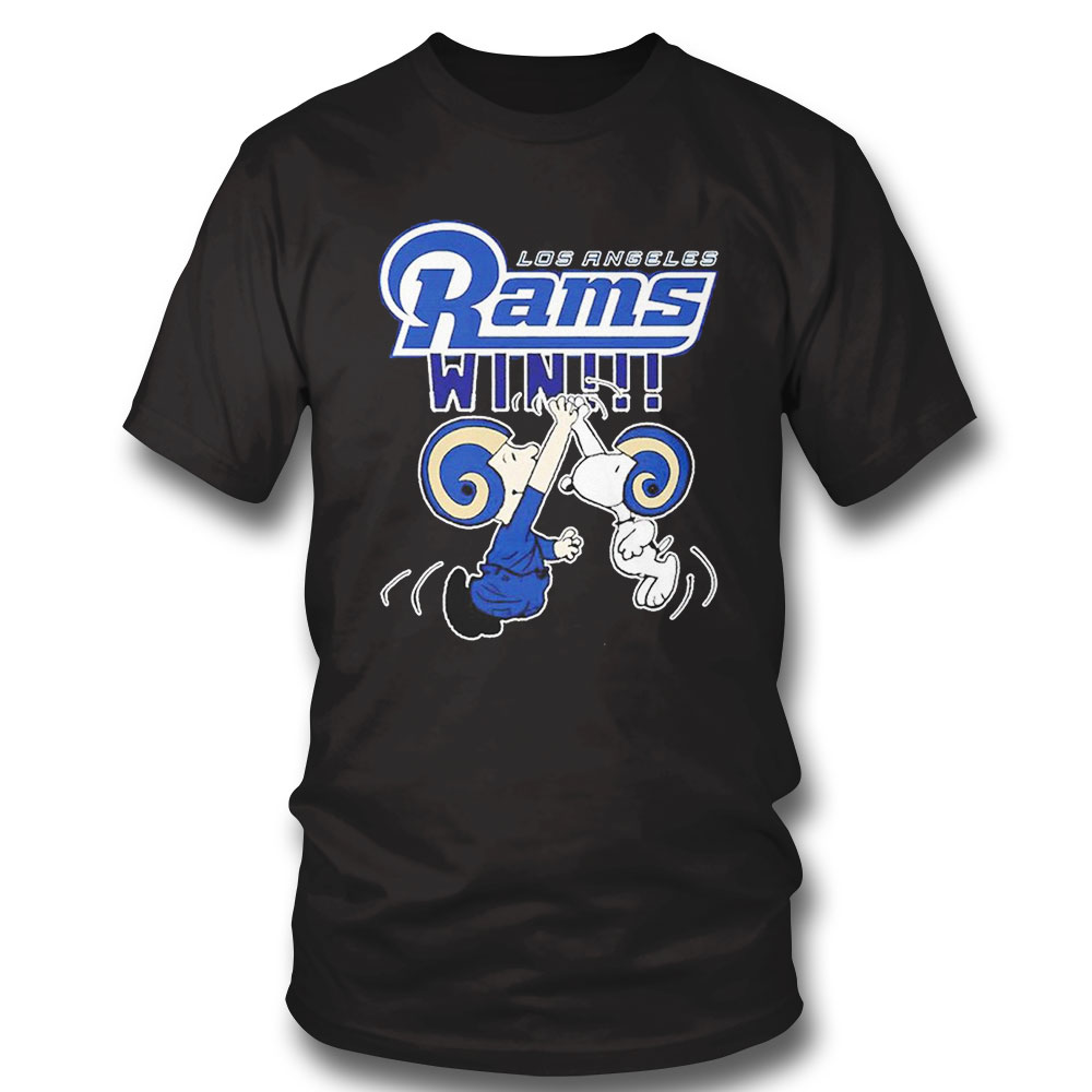 Charlie And Snoopy High Five Win Nfl Los Angeles Rams T-shirt