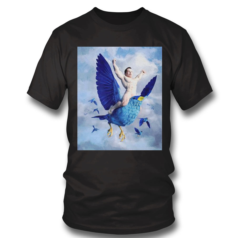 Elon Musk Ridding Twitter Bird Shirt Long Sleeve, Ladies Tee