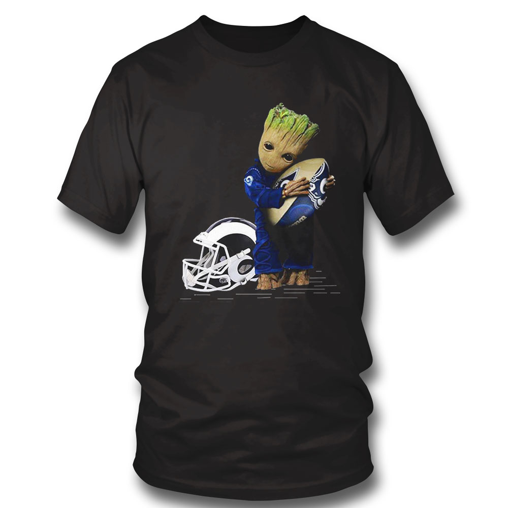 Groot Hugging Los Angeles Rams T-shirt Long Sleeve, Ladies Tee